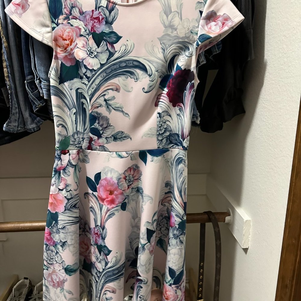 Ted Baker Pink Floral Dress - S/M - Thigh / Knee Length - NEW